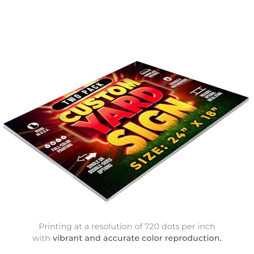 2 Pack 24"x18" Custom Yard Signs with Stakes (2 Count)