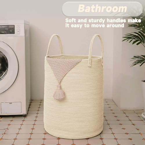 60L Cotton Rope Laundry Basket Hamper