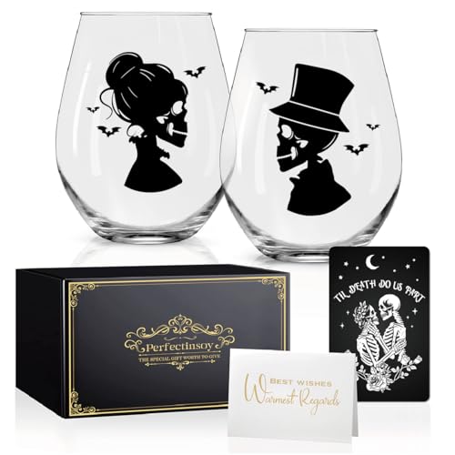 Skull Wine Glass 2 Piece with Gift Box