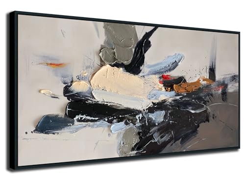 Abstract Canvas Wall Art Textured Large 48“x24” Wood Framed