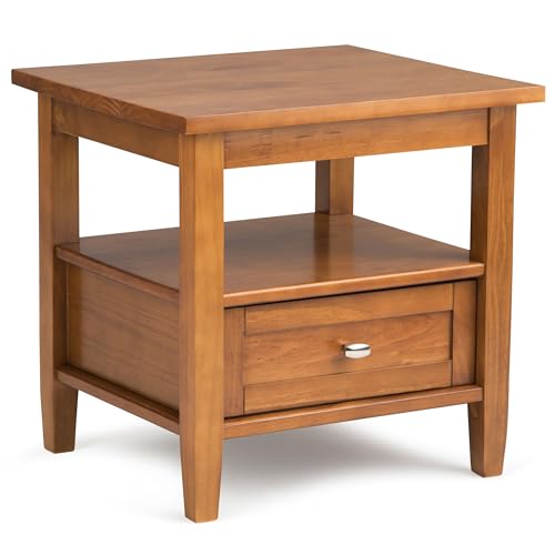 Warm Shaker 20" Wide Solid Wood End Table in Light Golden Brown