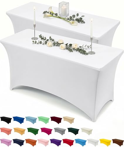 Spandex Table Cloth 2 Pack [6FT (2 Count)