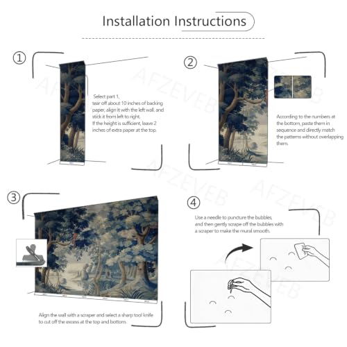 Vintage Forest Peel and Stick Wallpaper Jungle Landscape Mural
