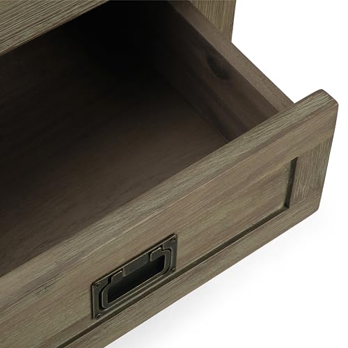 Monroe 22" Wide Solid Wood Rectangular End Table in Grey