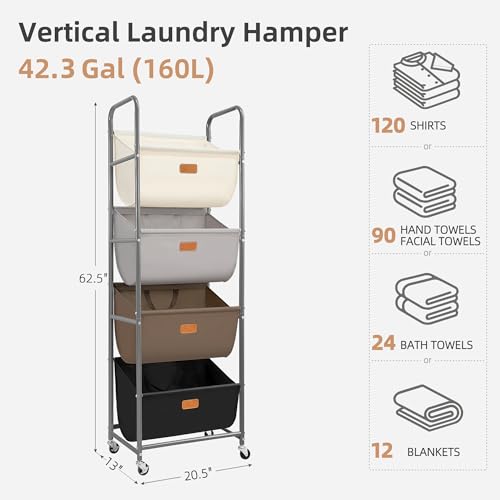 Vertical Rolling Laundry Hamper