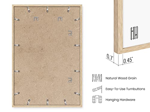 24''x36'' Beige Oak Wood Frames Set of 1
