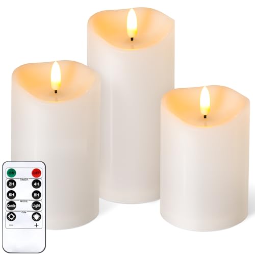 Outdoor Flameless Candles with Remote Timer (3 Count)
