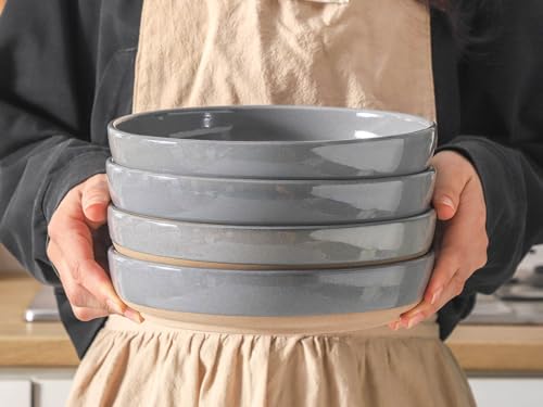 Pasta Bowls Set of 4 with Sesame Glaze Finish (4 Count)