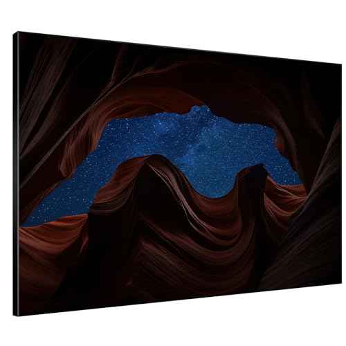60"x72" Extra Large Framed Wall Art Starry Night Sky Through Antelope Canyon Rock Arch for Home Living Room Bedroom Decor