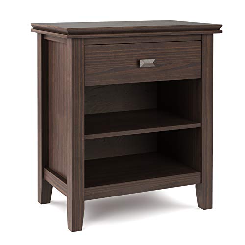 Artisan 24" Solid Wood Bedside Table in Warm Walnut Brown