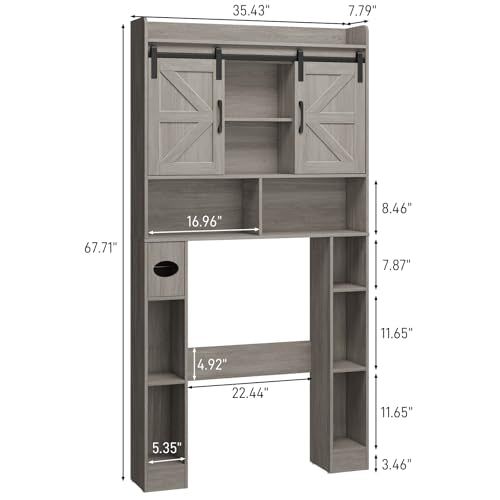 Over The Toilet Cabinet with Sliding Doors