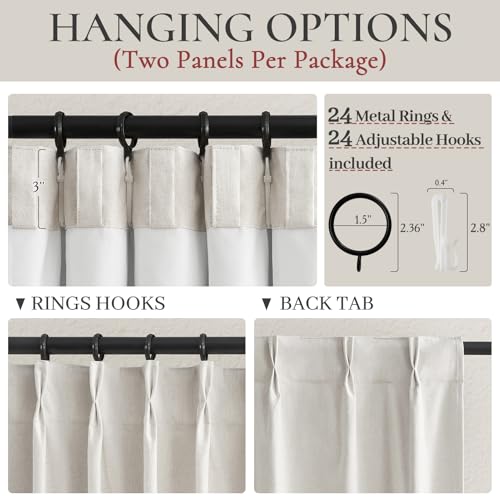 Birch 70 Inches Extra Wide 92 Inch Long Blackout Curtains 2 Panels Set
