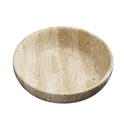 Large Marble Round Bowl HandCrafted Decorative Dish Fruit Bowl for Home Decorative