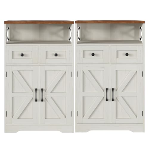 Farmhouse Storage Cabinet Set of 2 (2 Count)