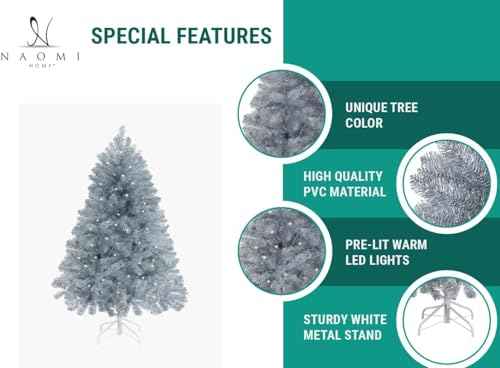 7.5ft Artificial Prelit Silver Christmas Tree