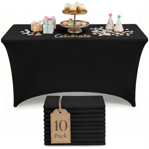 Bulk 10 Pack 8Ft Tablecloths for Hotels (10 Count)