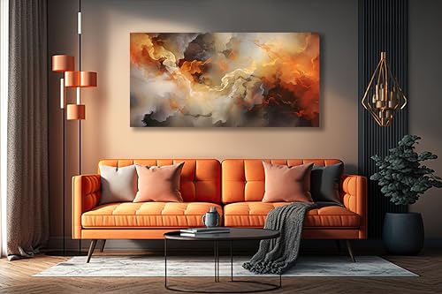 Abstract Wall Art Home Decor Orange Artwork Wall Art Prints Canvas Painting Wall Decor for Living Room Bedroom Office Decoration 24"x48"
