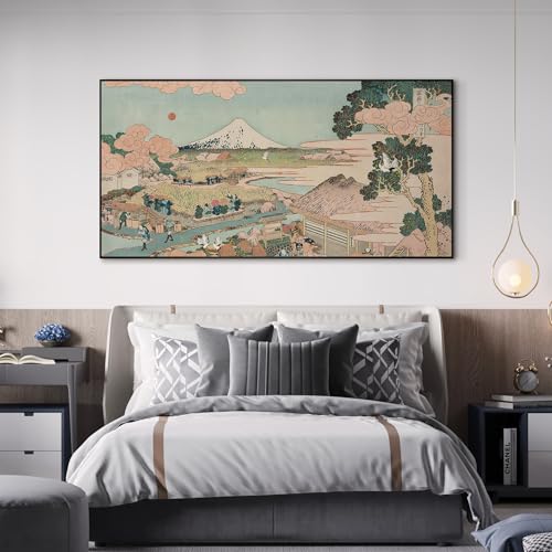 24"x46" Extra Large Framed Wall Art Japanese Ukiyo