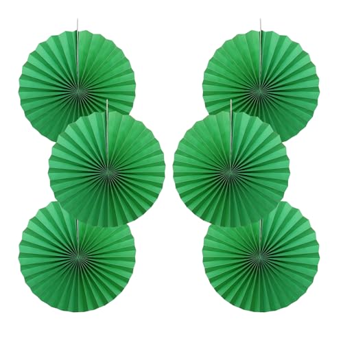 Green Party Decorations Green Hanging Paper Round Fans Bulk 16inch DIY (30 Count)