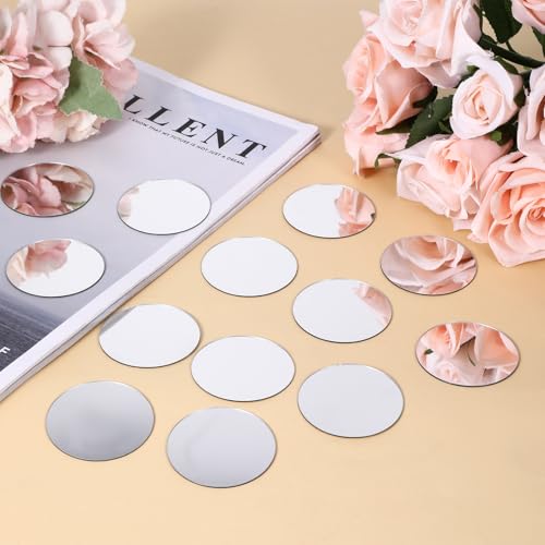20Pcs Mini Acrylic Round Mirror Tiles (20 Count)