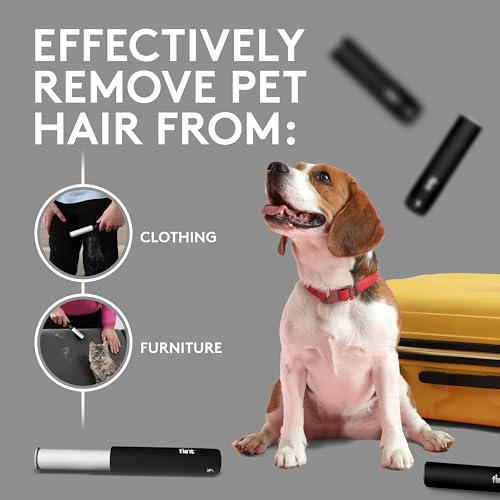 Classic Black Retractable Mini Lint Roller with 90 Extra Sticky Sheets