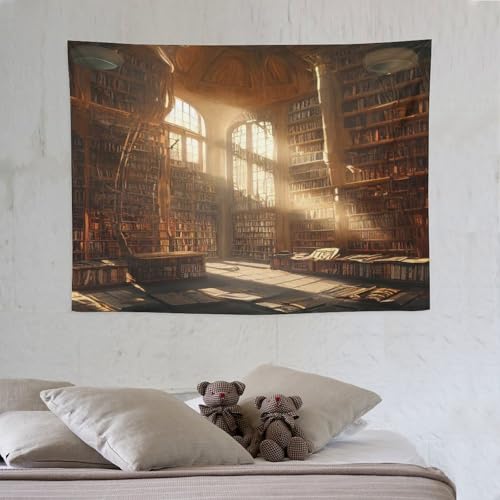 Retro Bookshelf Tapestry