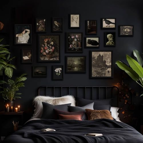 16 PCS Framed Dark Academia Room Decor (16 Count)