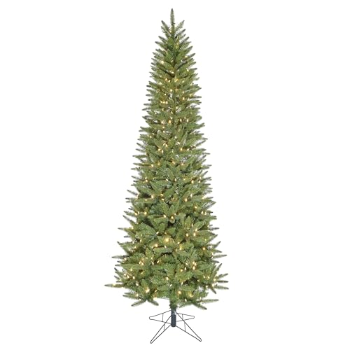 7.5 Ft. Winter Falls Artificial Christmas Tree with Warm White LED Lights and Metal Base
