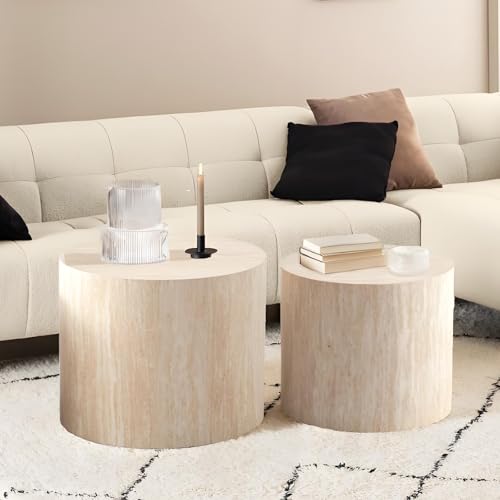 Round Nesting Coffee Table for Small Spaces
