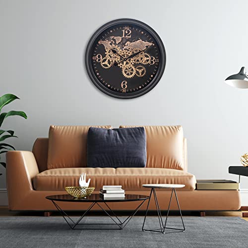 24 Inch Wall Clock with Real Moving Gears