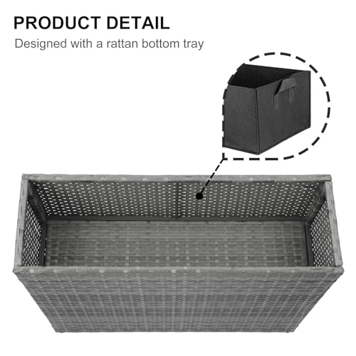Large Rectangular Planter for Outdoor Rattan Block Box 32x11x24''