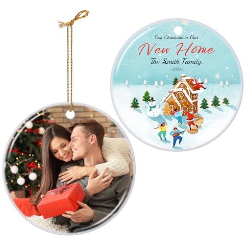 Personalized First Christmas in Our New Home Hanging Ornament 2025