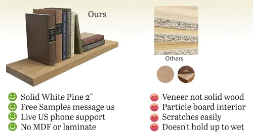24 inch Wooden Floating Shelves for Wall