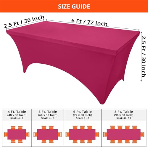 Spandex Table Cloth 2 Pack [6FT (2 Count)