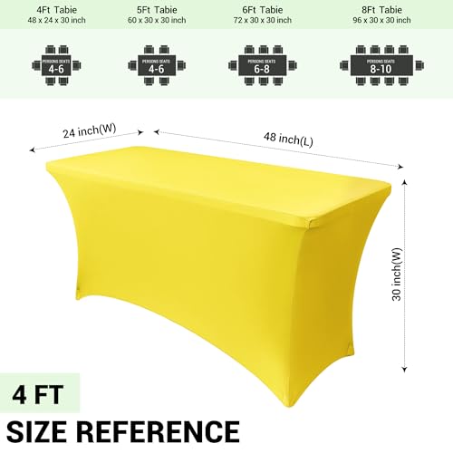 4ft Stretch Spandex Table Cover for Folding Tables (2 Count)