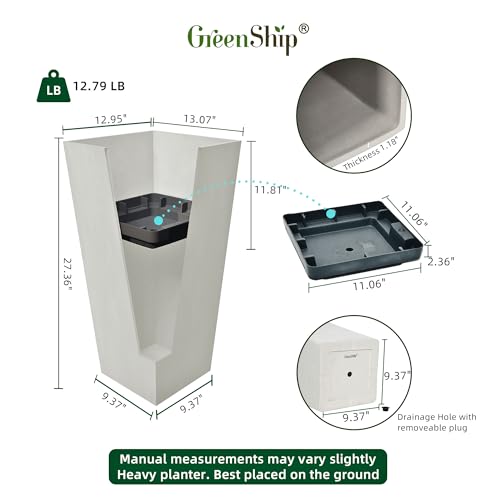 27 Inch Tall Planters Set of 2 (2 Count)