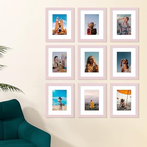 8x10 Picture Frames Set of 9 for Wall or Tabletop Display (9 Count)