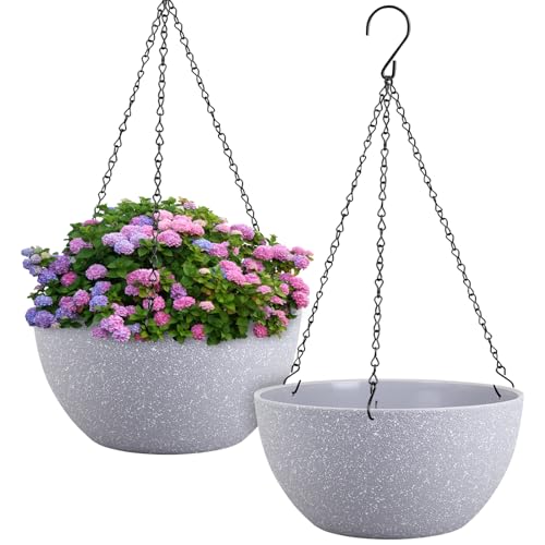 12 inch Large Hanging Planters for Indoor Outdoor Plants (2 Count)