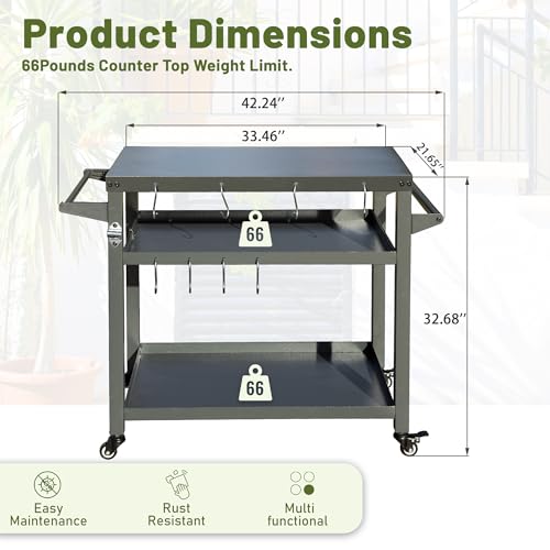 Domi 3 Shelf Outdoor Grill Table
