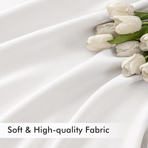 Pure White Back Tab Blackout Curtains 52x120 Inch Long 2 Panels Set (2 Count)
