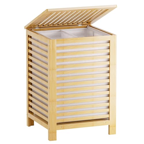 Double Laundry Hamper with Lid