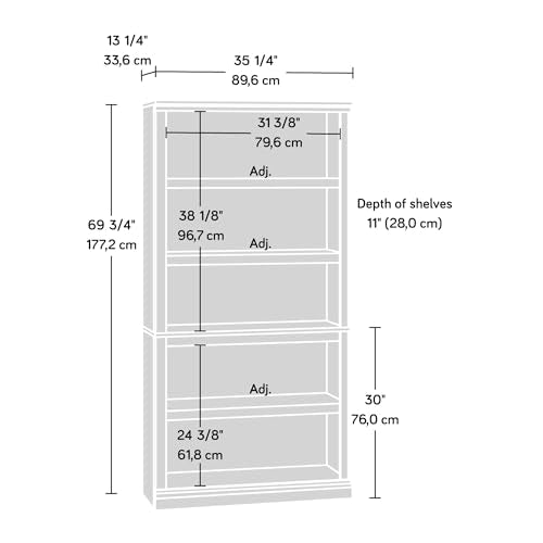 5 Tier Book Shelf Wooden Bookcase Multipurpose Bookshelf for Home Office