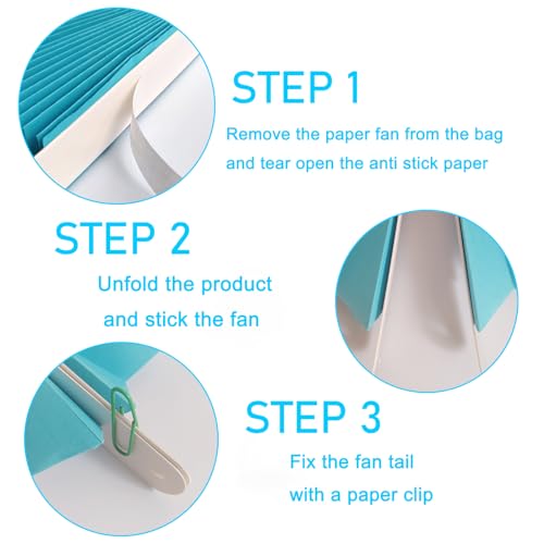 Blue Hanging Paper Fans 16in Hanging Paper Fans DIY Set (30 Count)