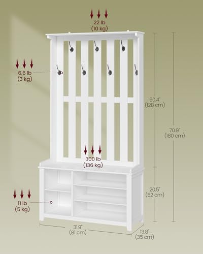 Hall Tree with Bench and Shoe Storage
