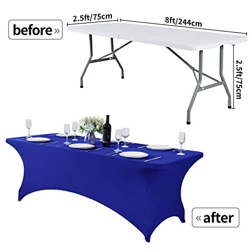 Spandex Table Cover for 8FT or 4ft or 6ft Table Universal Fitted Stretch Tablecloth for Party