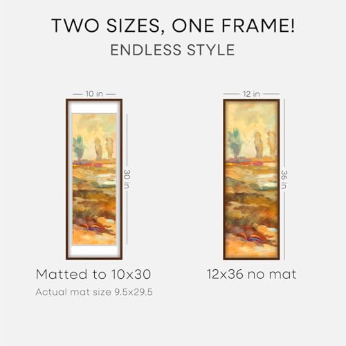 12x36 Brown Oak Picture Frame