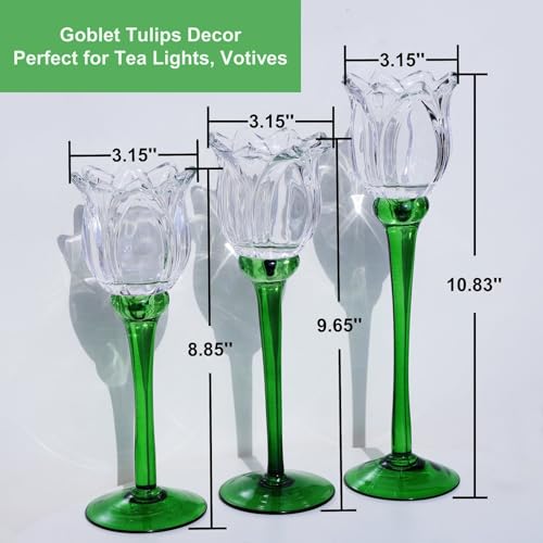 Tulips Clear Candle Holder Holder Set of 3 (3 Count)