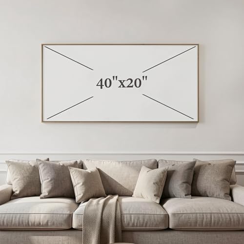 Wall Art Canvas Painting Blue and Yellow 20"x40" with Framed