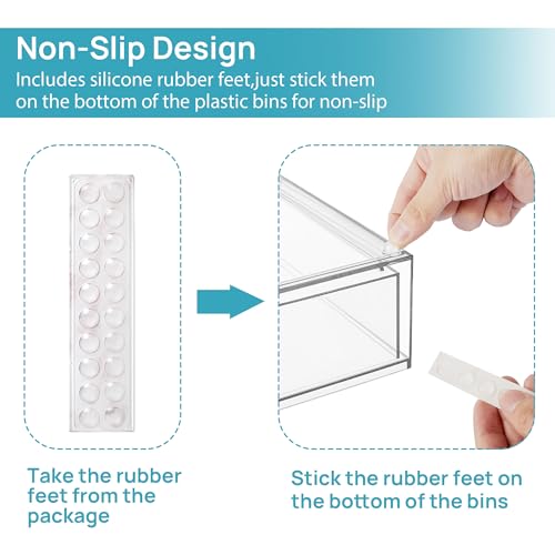 12.1''W Clear Stackable Storage Drawers (3 Count)