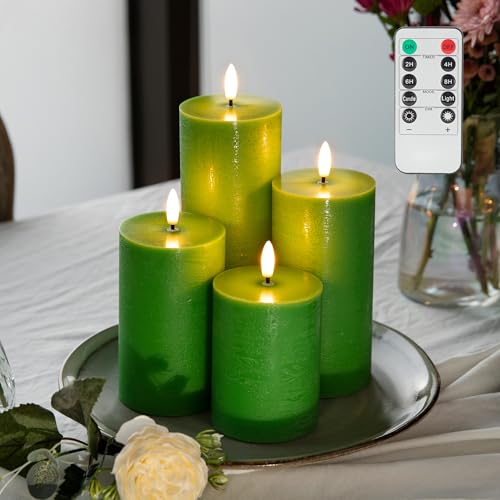 Green Flameless Candles (4 Count)